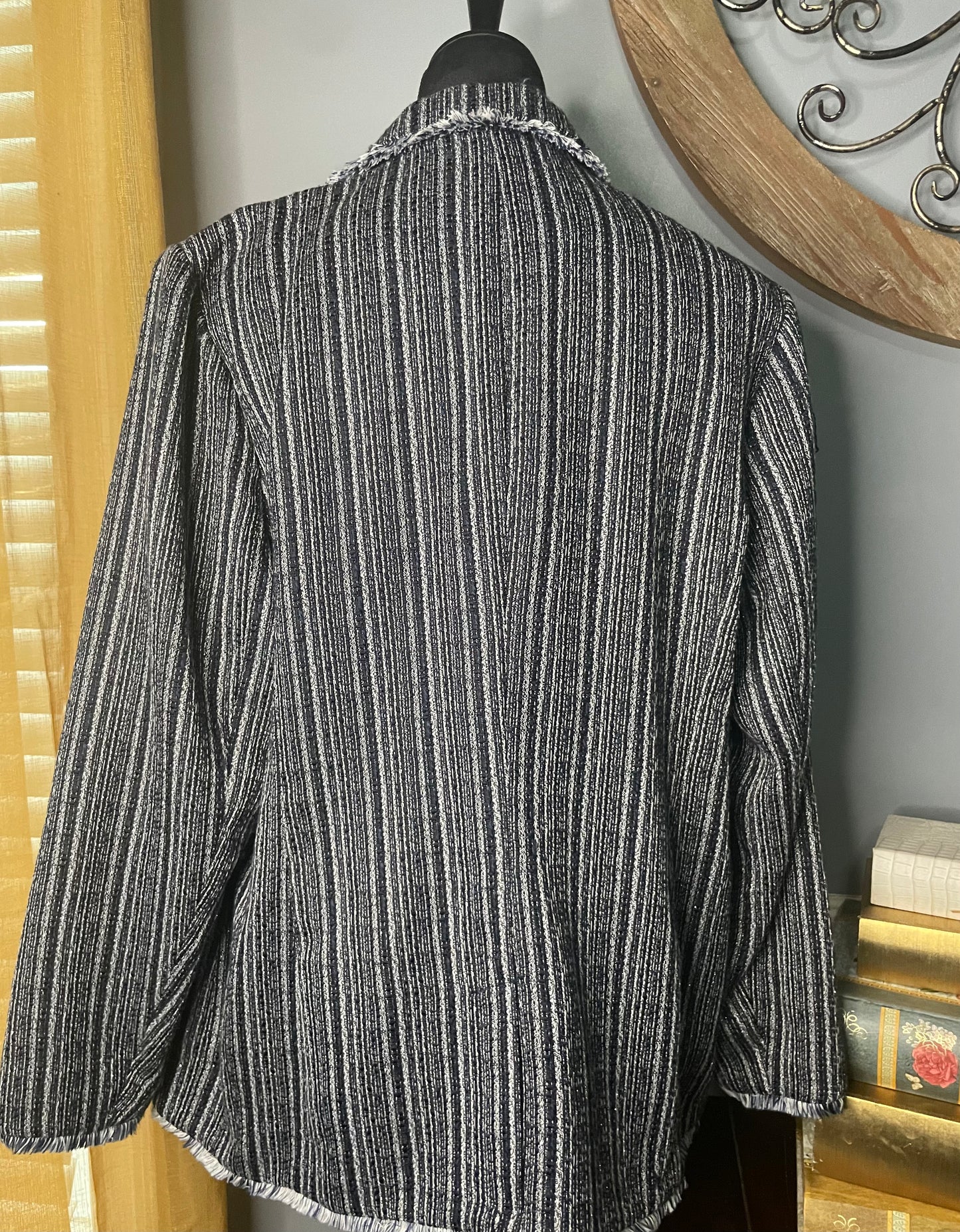 Chicos Denim Striped Blazer