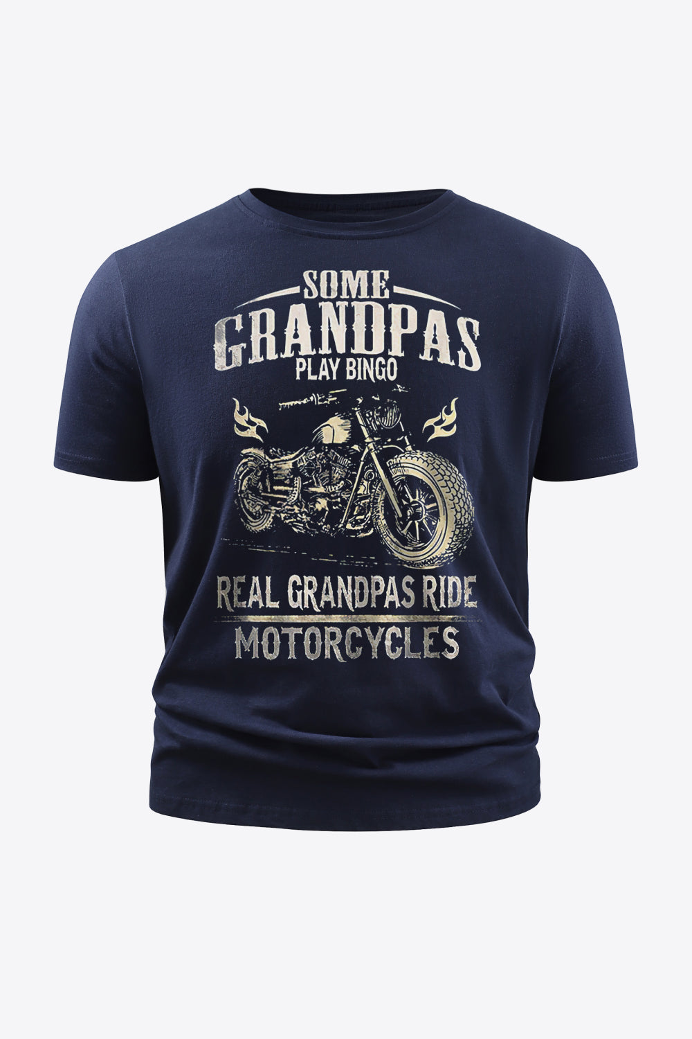 Slogan Motorcycle Graphic Round Neck Tee