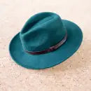 Wool  Felt Fedora with Faux Leather Strap