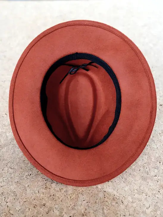 Wool  Felt Fedora with Faux Leather Strap