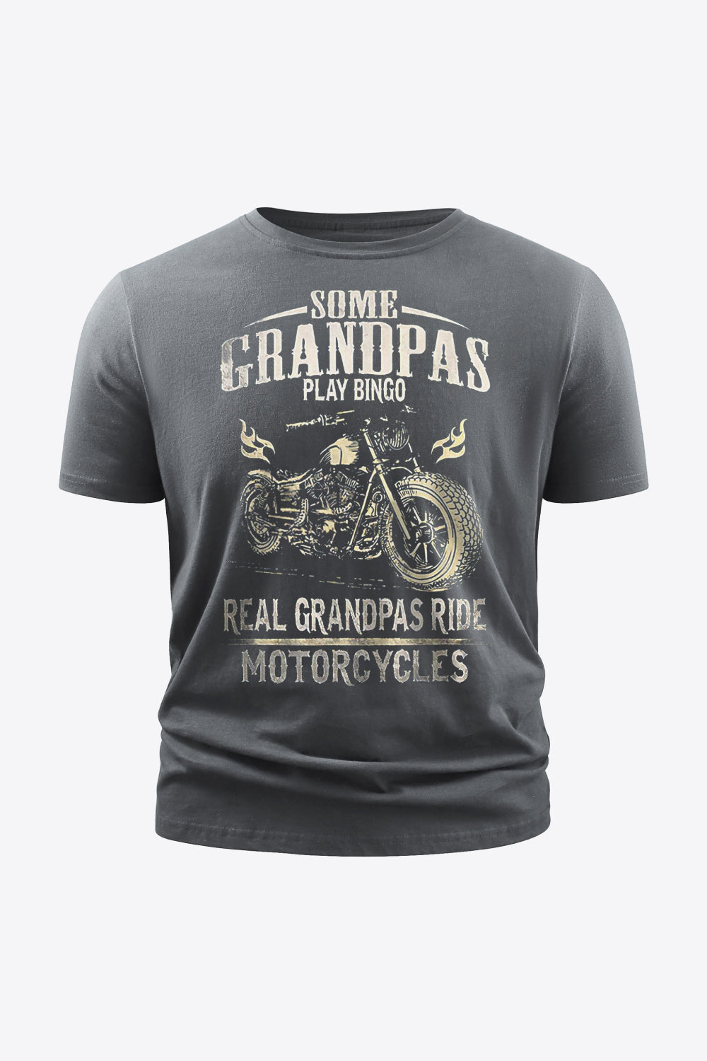 Slogan Motorcycle Graphic Round Neck Tee