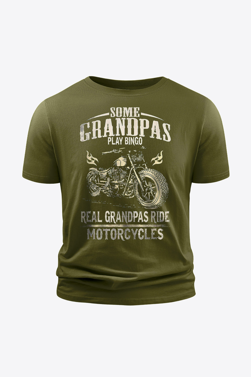 Slogan Motorcycle Graphic Round Neck Tee