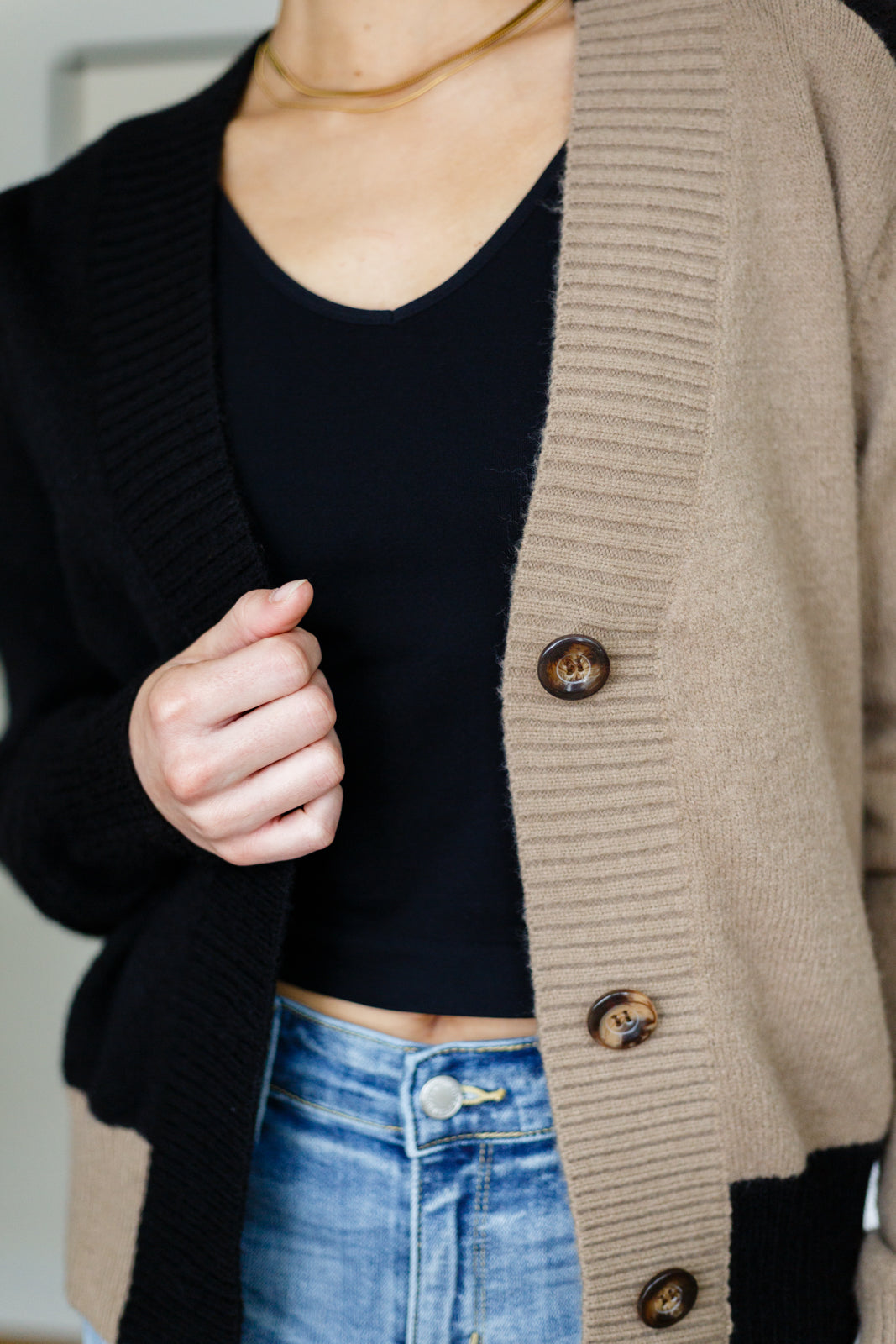 Hidden Bookstore Two Toned Cardigan