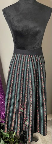 Vintage Valta Green/Black Stripe Skirt