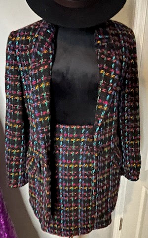 The Limited Black/Multi Tweed Skirt Set