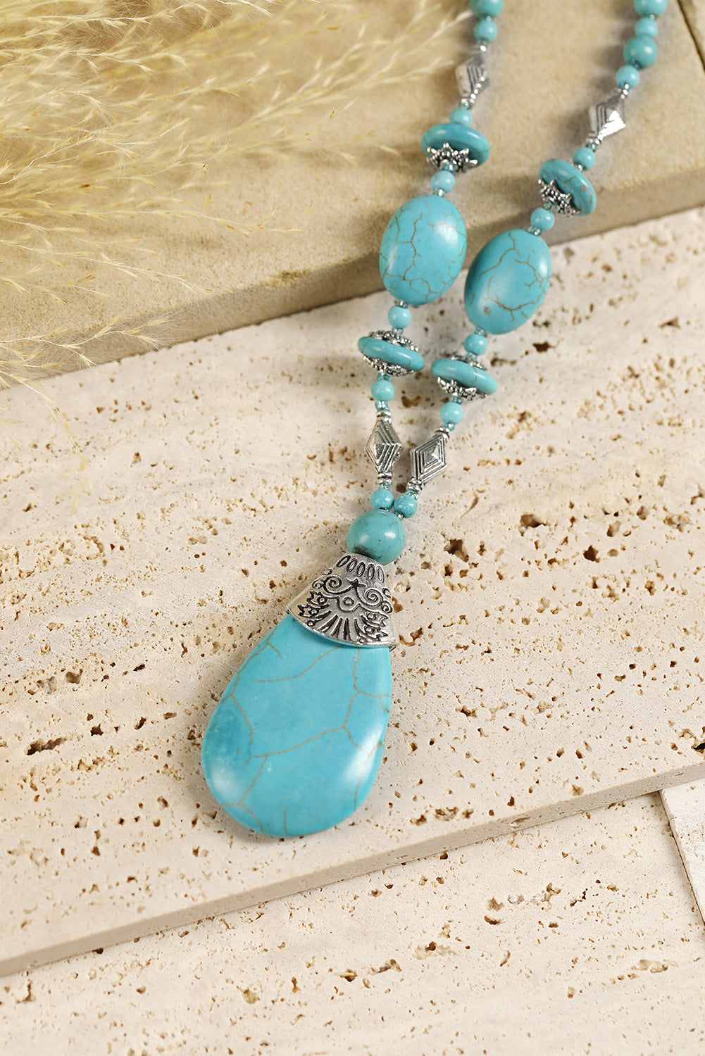 Turquoise Necklace, Earrings, and Ring Set