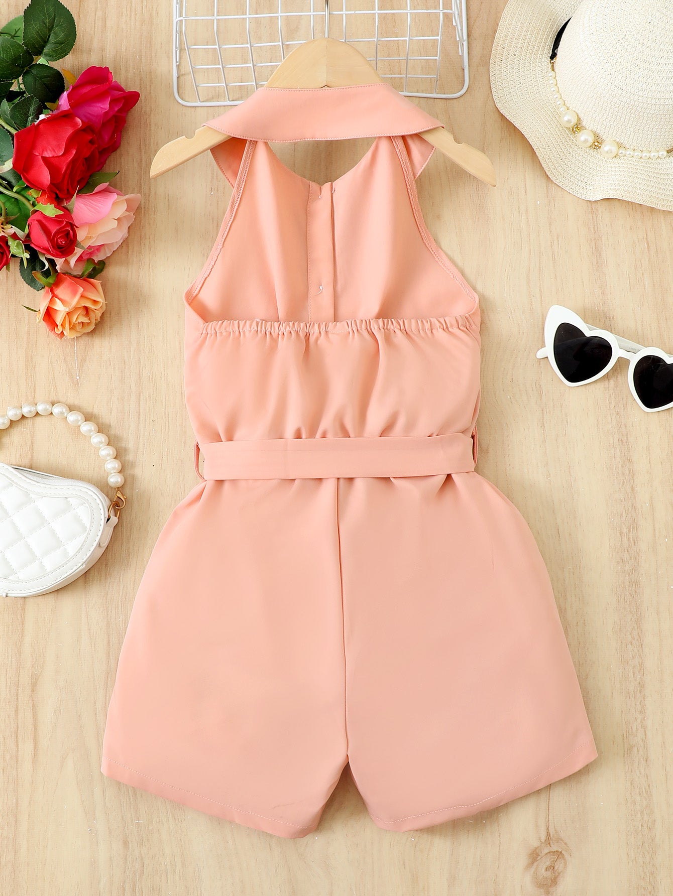 Halter Neck Belted Romper