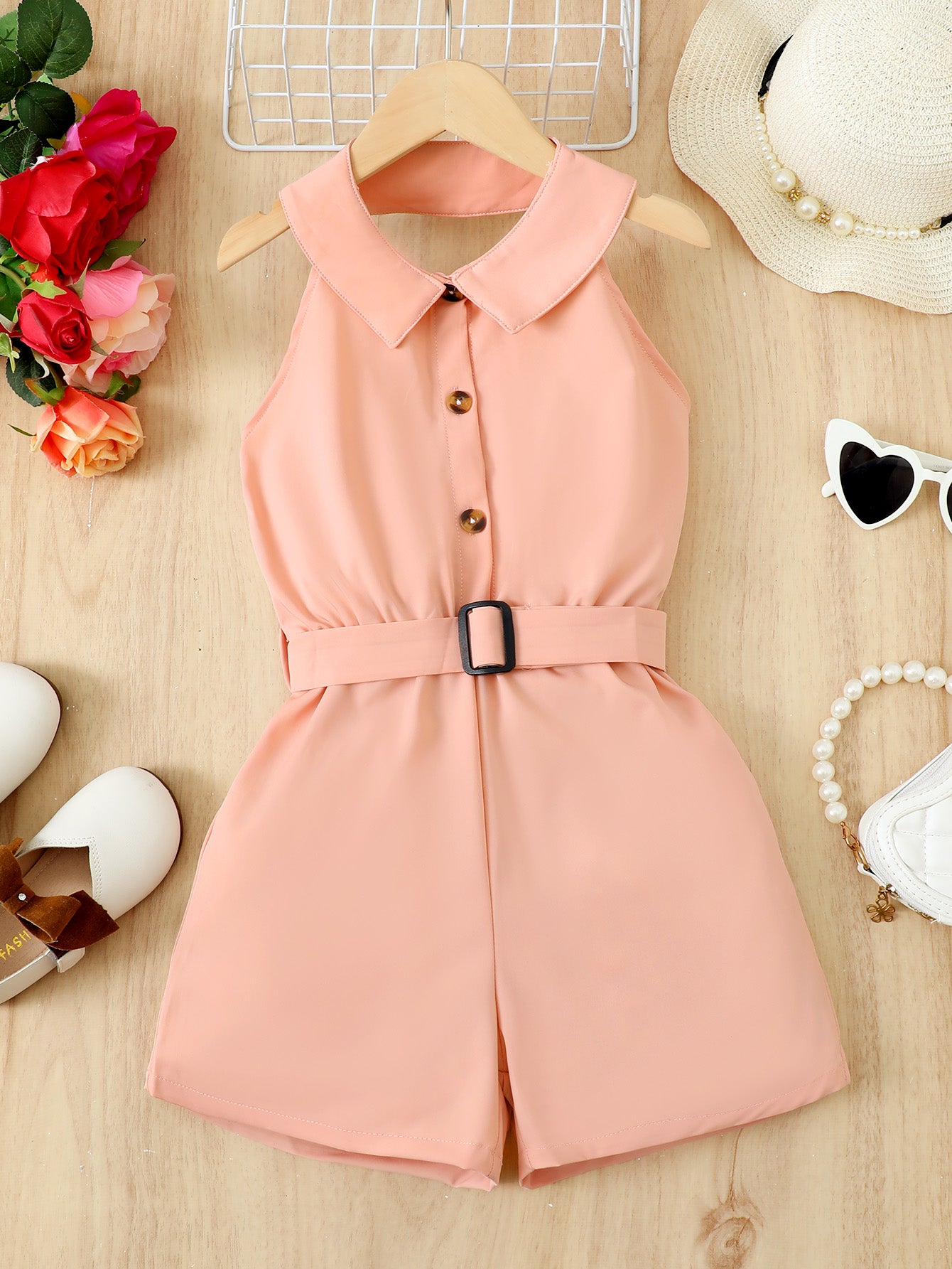 Halter Neck Belted Romper