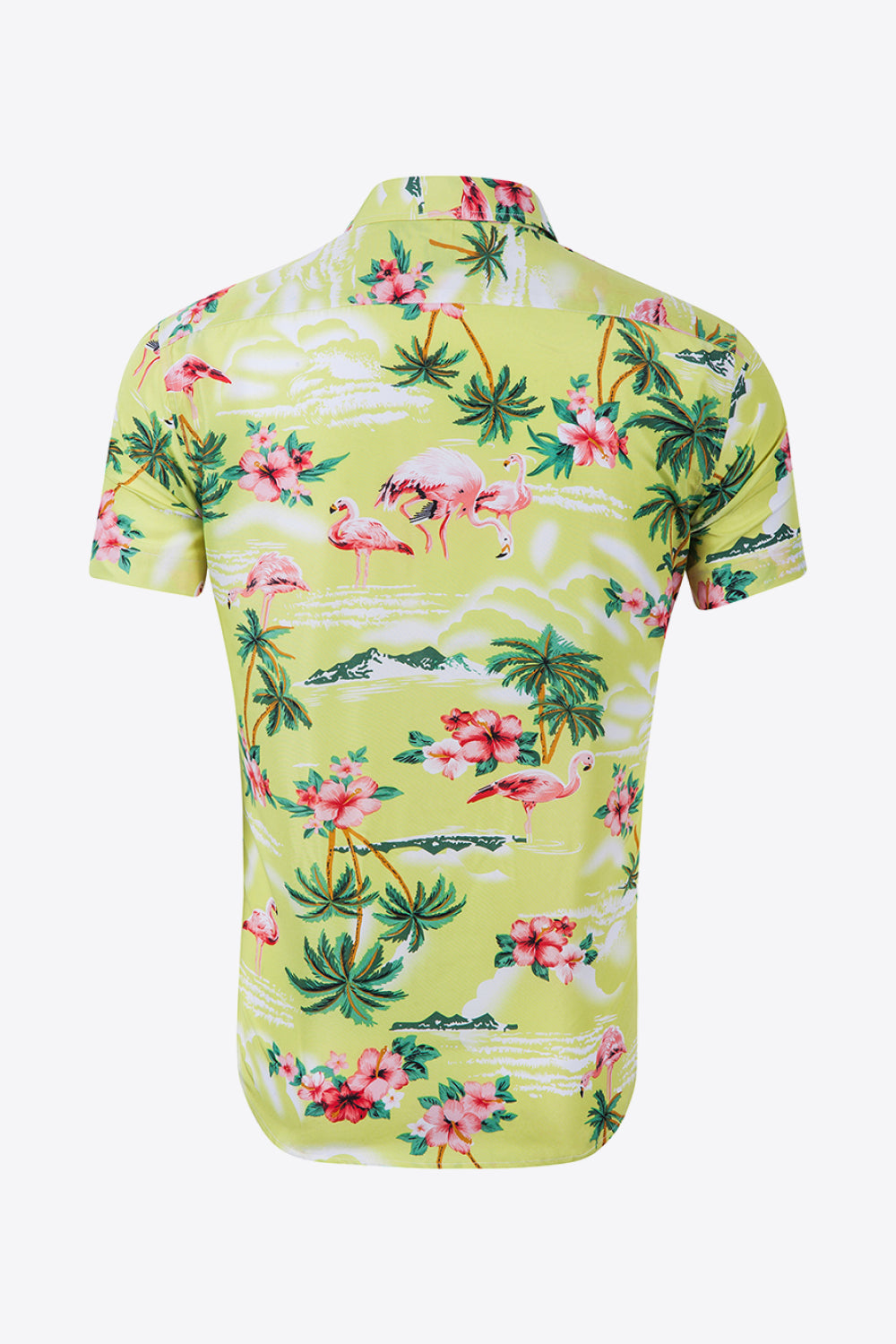 Tropical Print Button-Up Beach Shirt