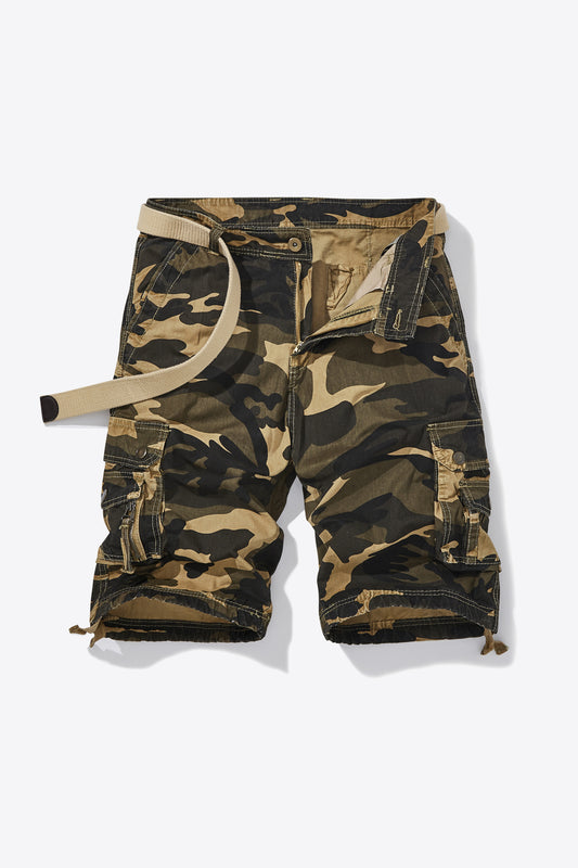 Camouflage Belted Cargo Shorts