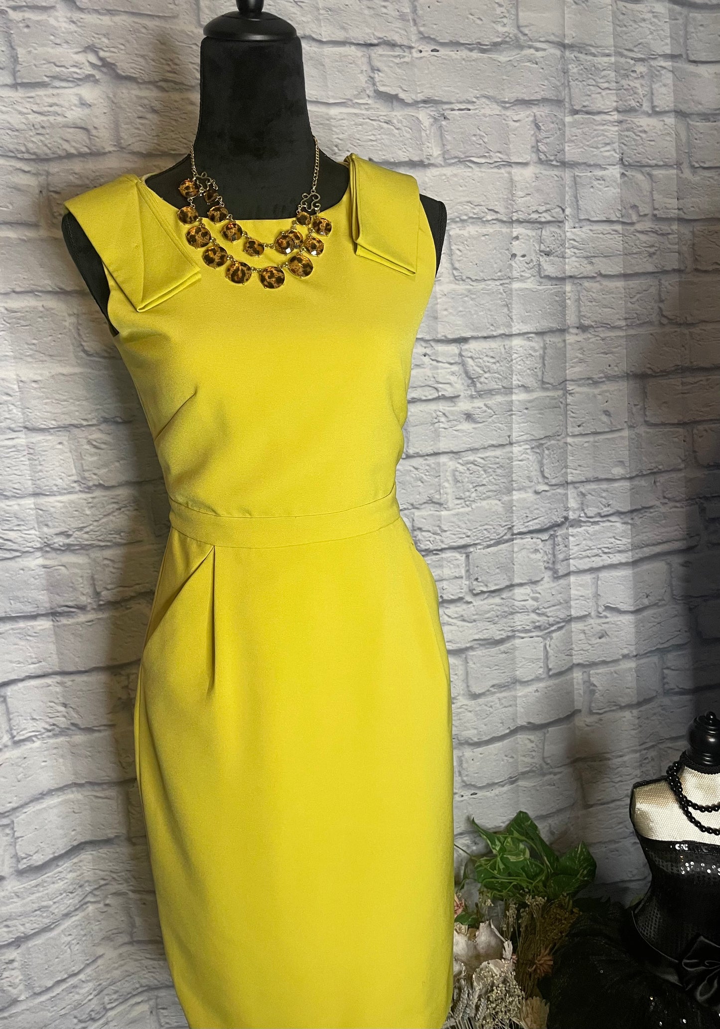 Vintage Yellow-Green J. Crew Suiting Dress