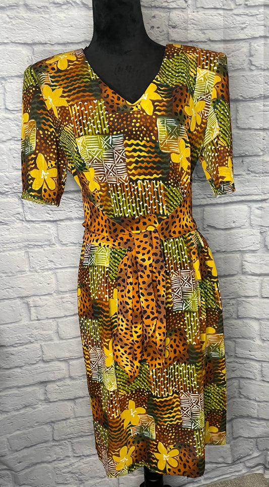 Vintage Leslie Faye Print Dress