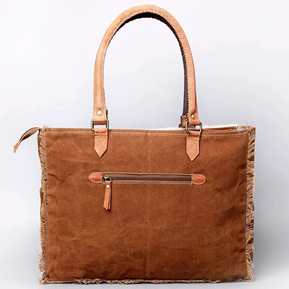 TOTE Cowhide Upcycled Canvas Bag