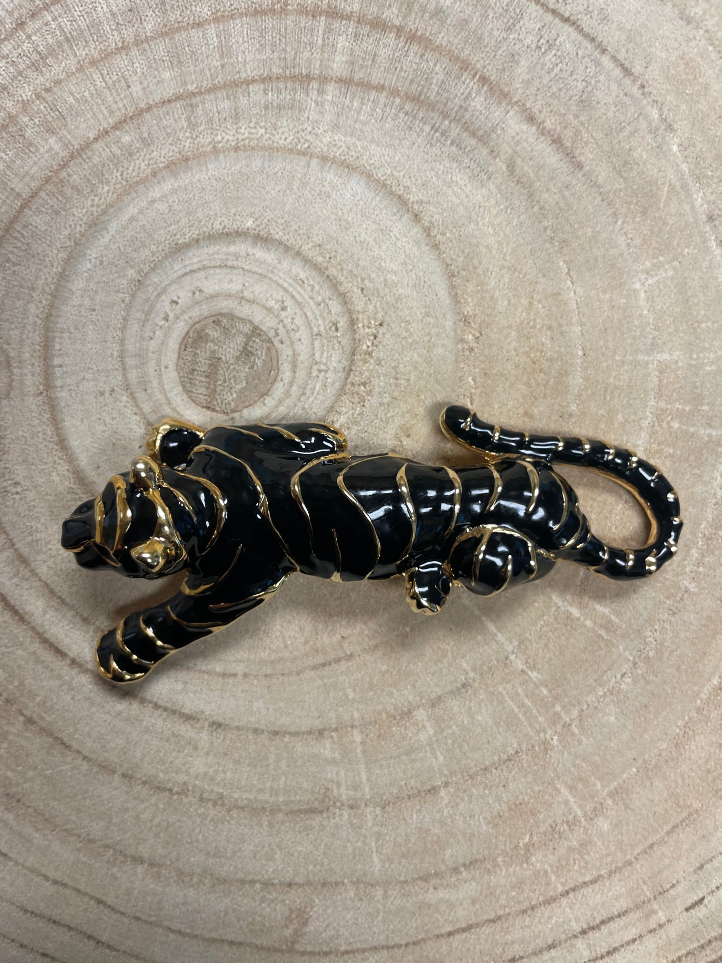 Large Black Cougar Brooch