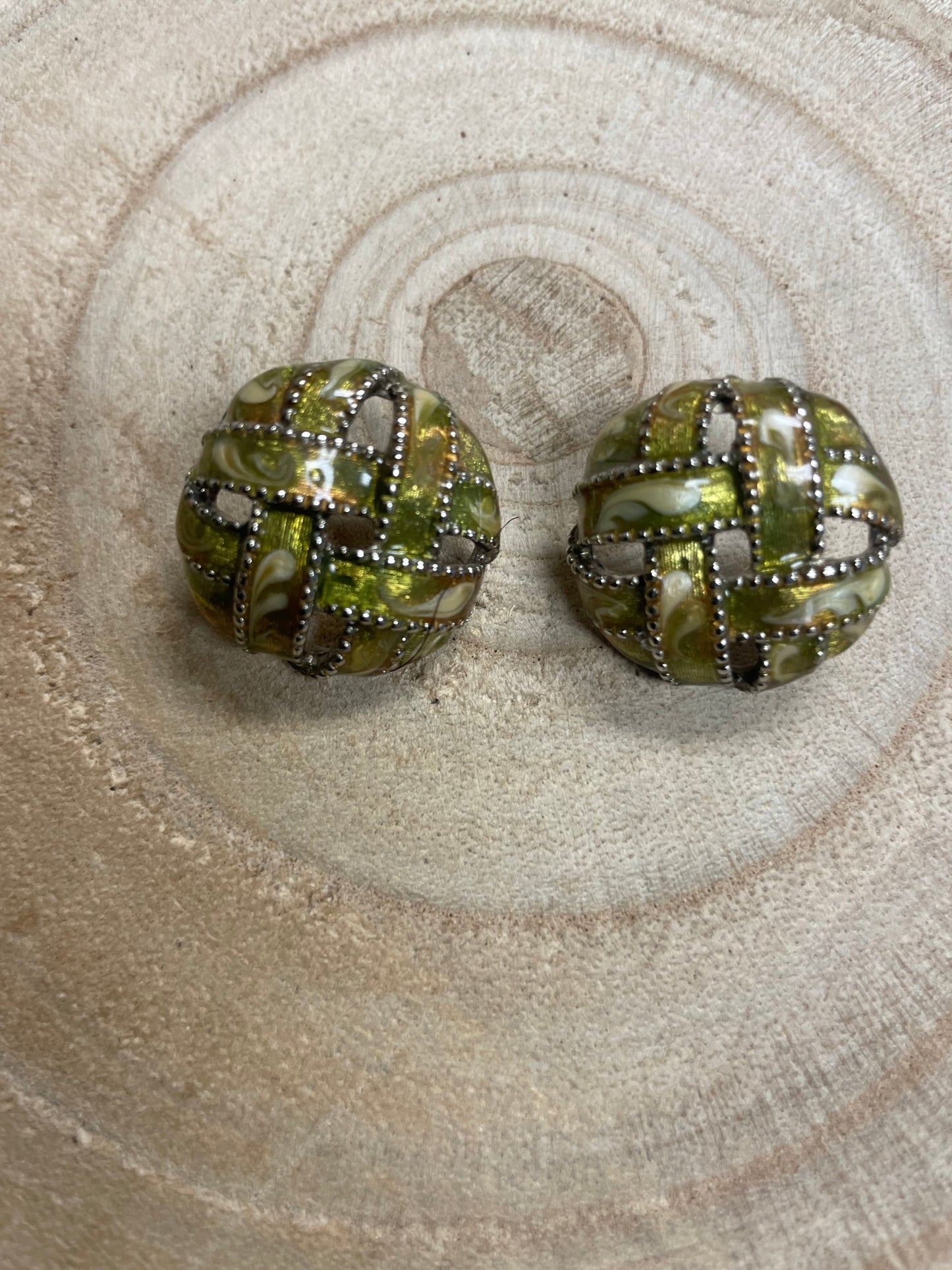 Vintage Green/Silver Earrings