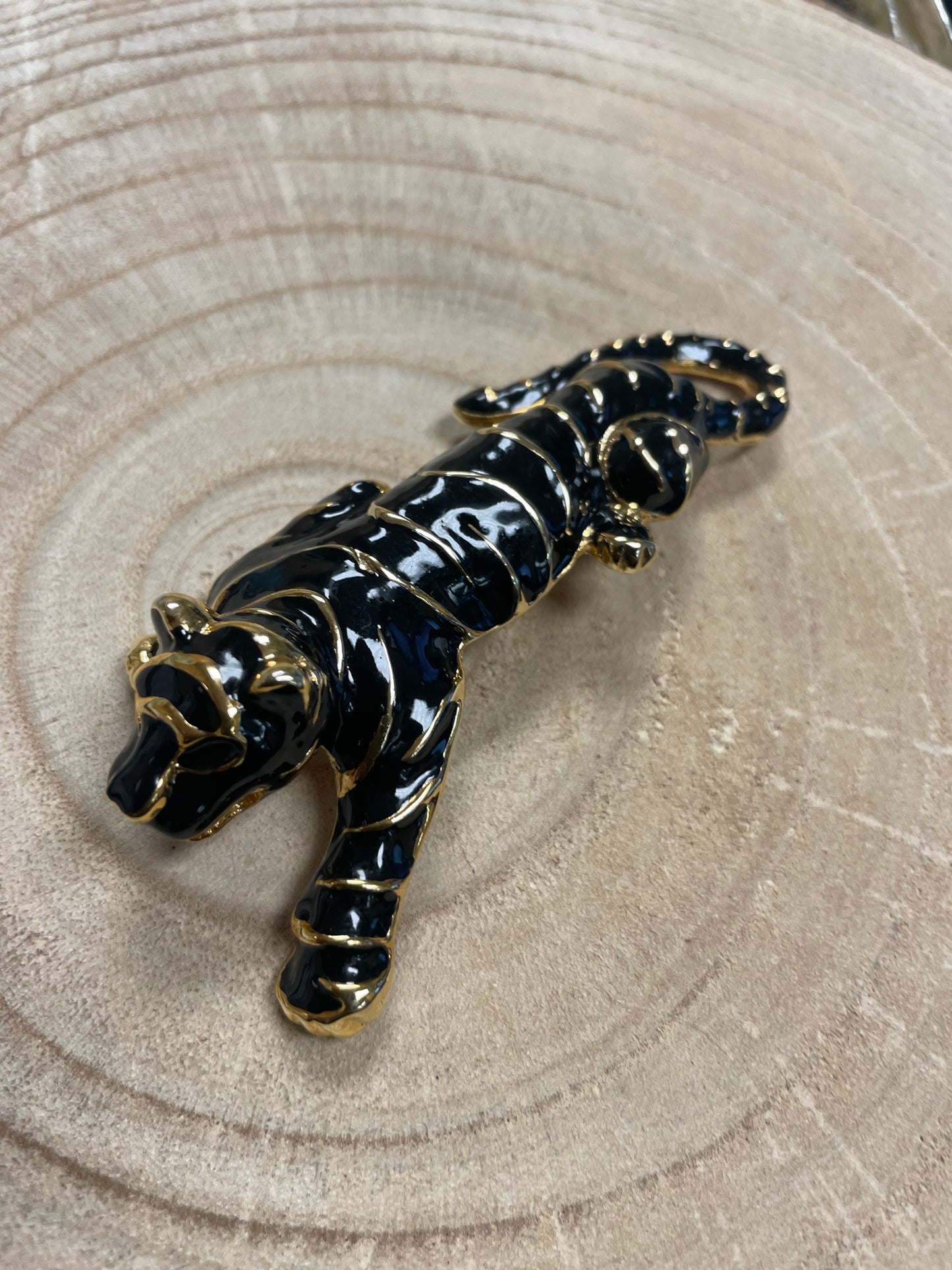 Large Black Cougar Brooch