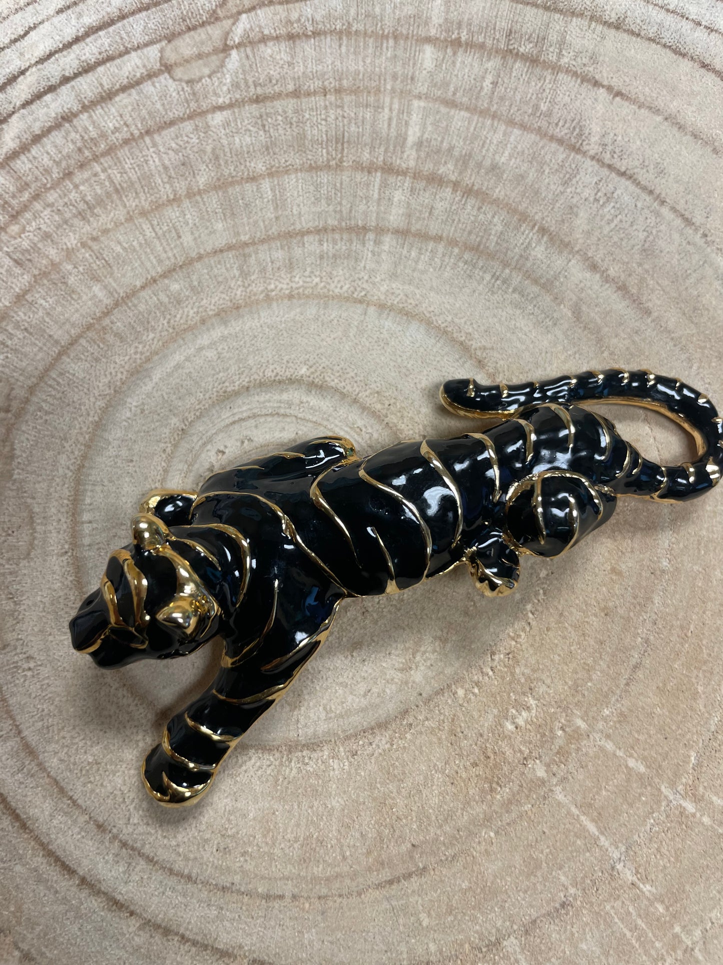 Large Black Cougar Brooch