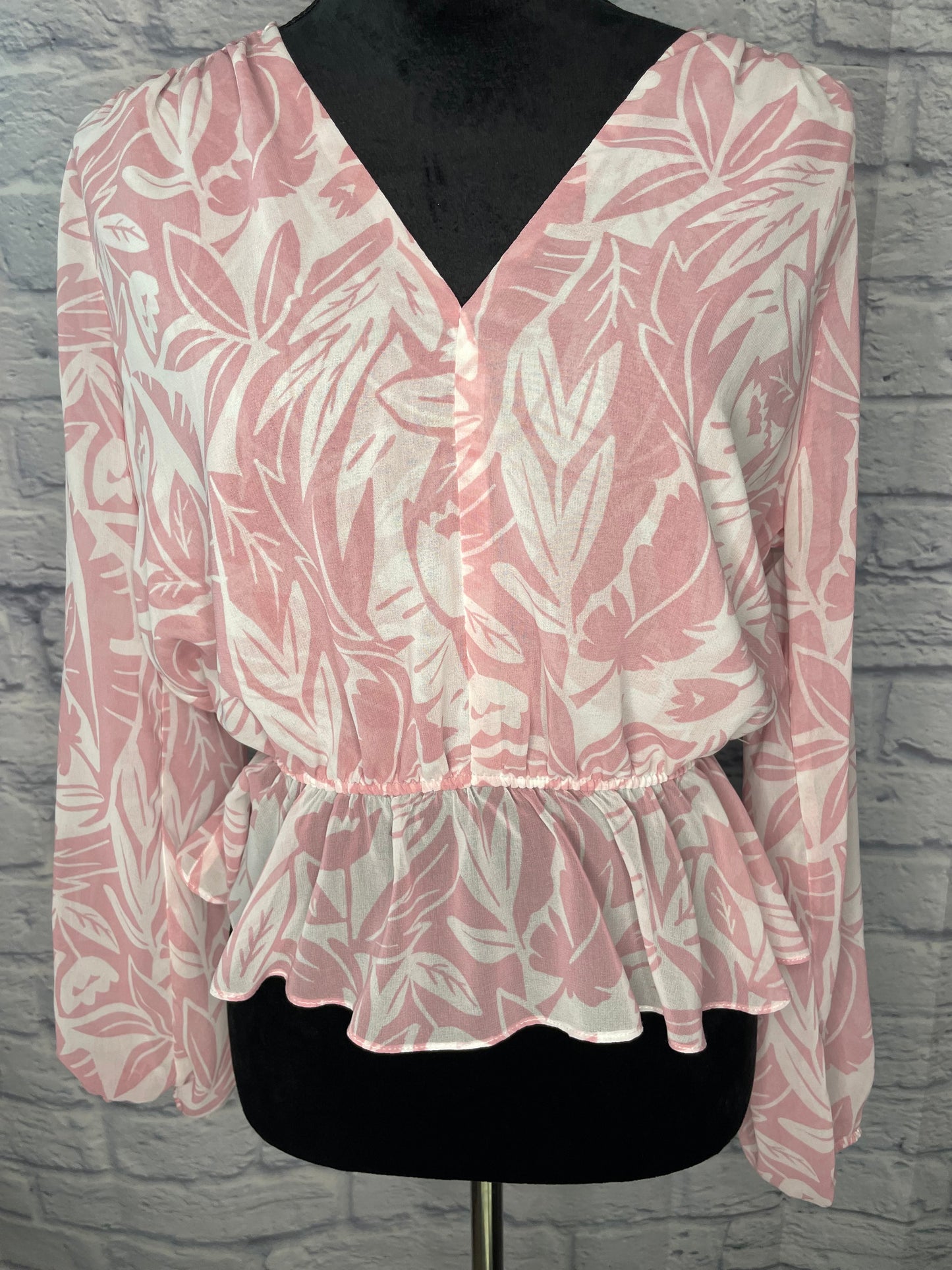 Urban Outfitters Pink /White Print Blouse
