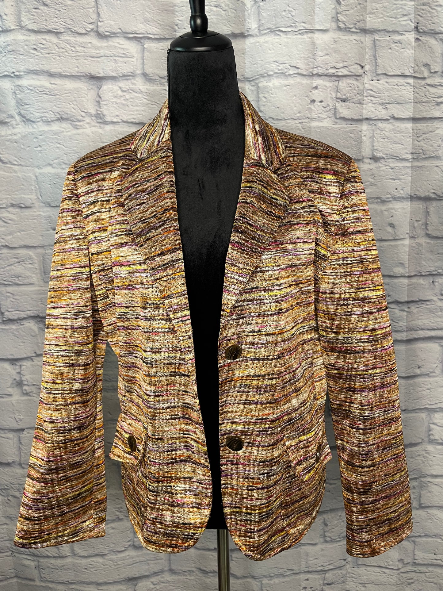 Joni B. Gold Multi-Striped Blazer